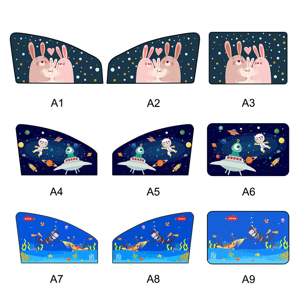 Magnetic Sunshade Cartoon Curtain